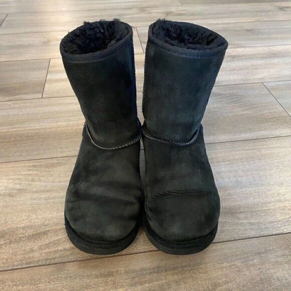 Ugg Black Mid Fur Lined Boots Women 5‎ - Picture 3 of 7